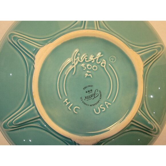 Genuine Fiesta Homer Laughlin China USA Fiestaware 500 Celebration 12" Bowl Teal - Picture 3 of 4